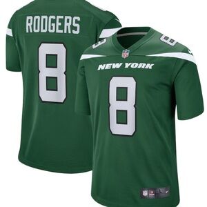 Aaron Rodgers #8 New York Jets Men's Game on-Field Jersey Green